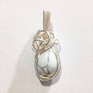 Howlite Hand-Wrapped Pendant: Intentional Jewelry for Stress Relief & Patience